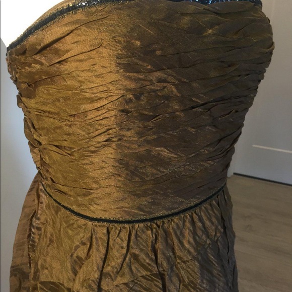 Sz 8 Kay Unger New York Dress Metallic strapless - Picture 6 of 10